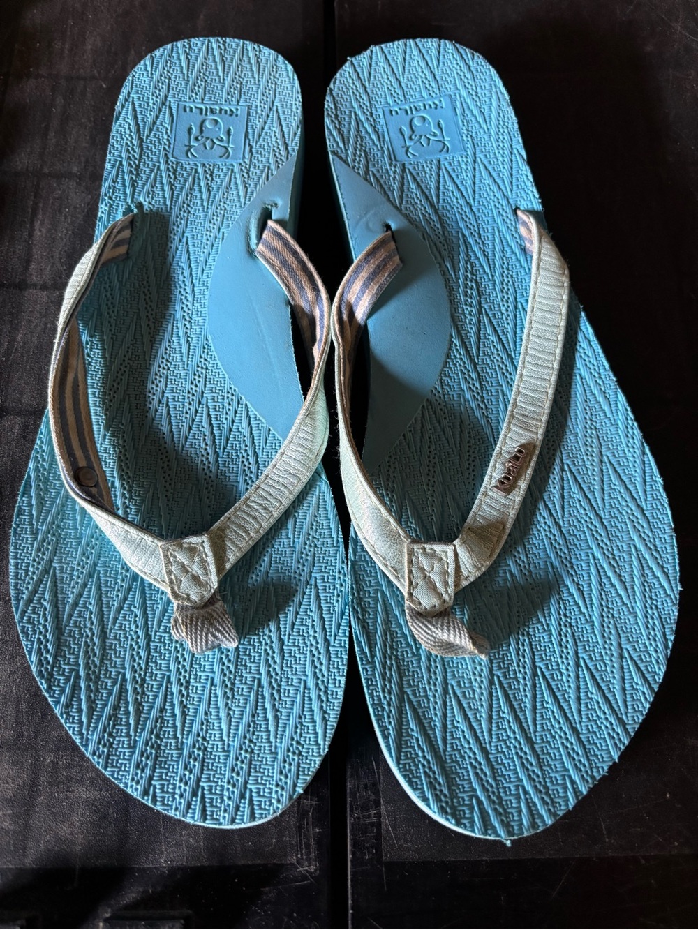 Kuailu Light Blue Women's Flip Flops - Comfortable Beach Sandals Sz 7 VGUC